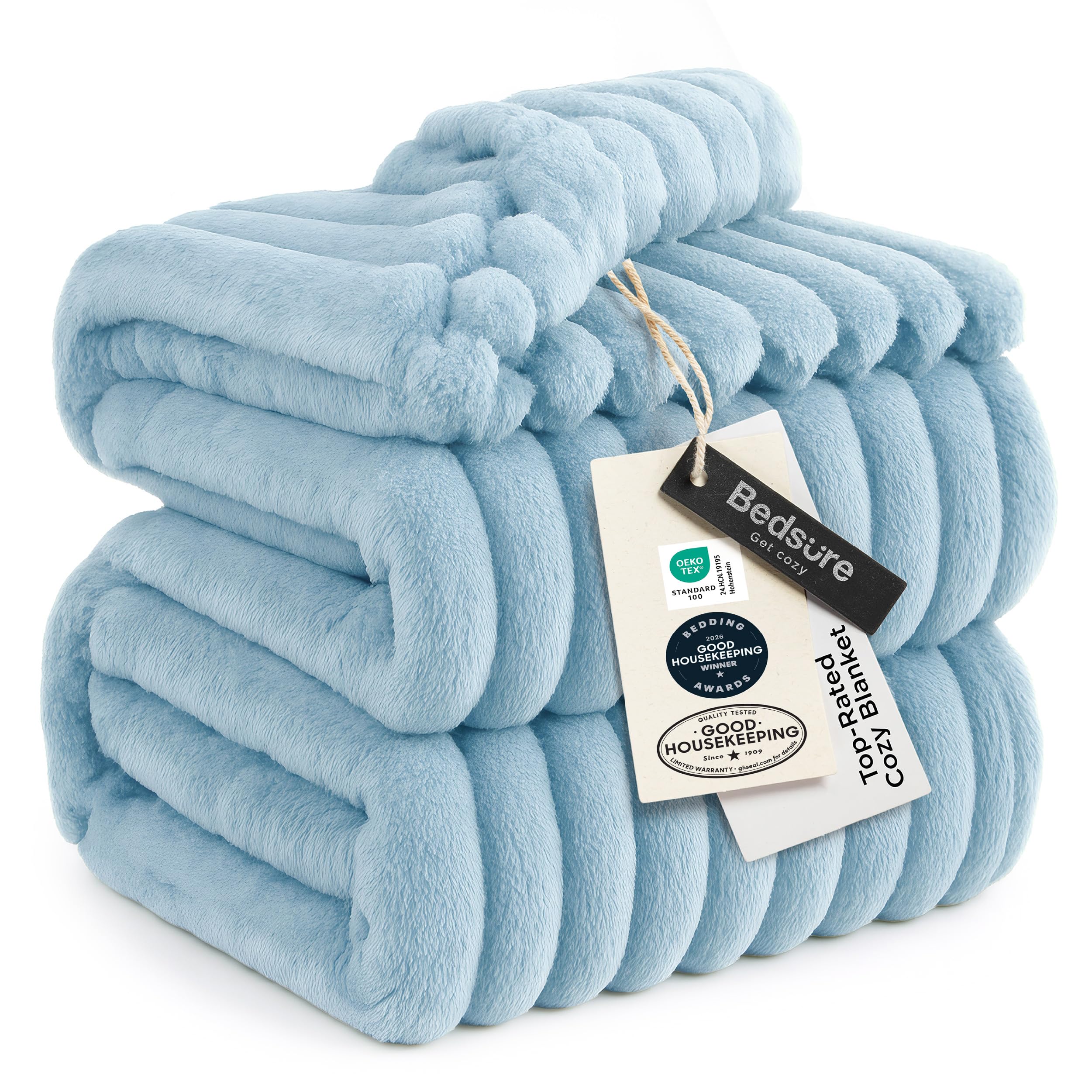 Bedsure GentleSoft King Size Blanket for Bed - Cozy Soft Blankets for Women, Cute Large Bedding Fleece Throws for Girls, Off White, 108x90 Inches