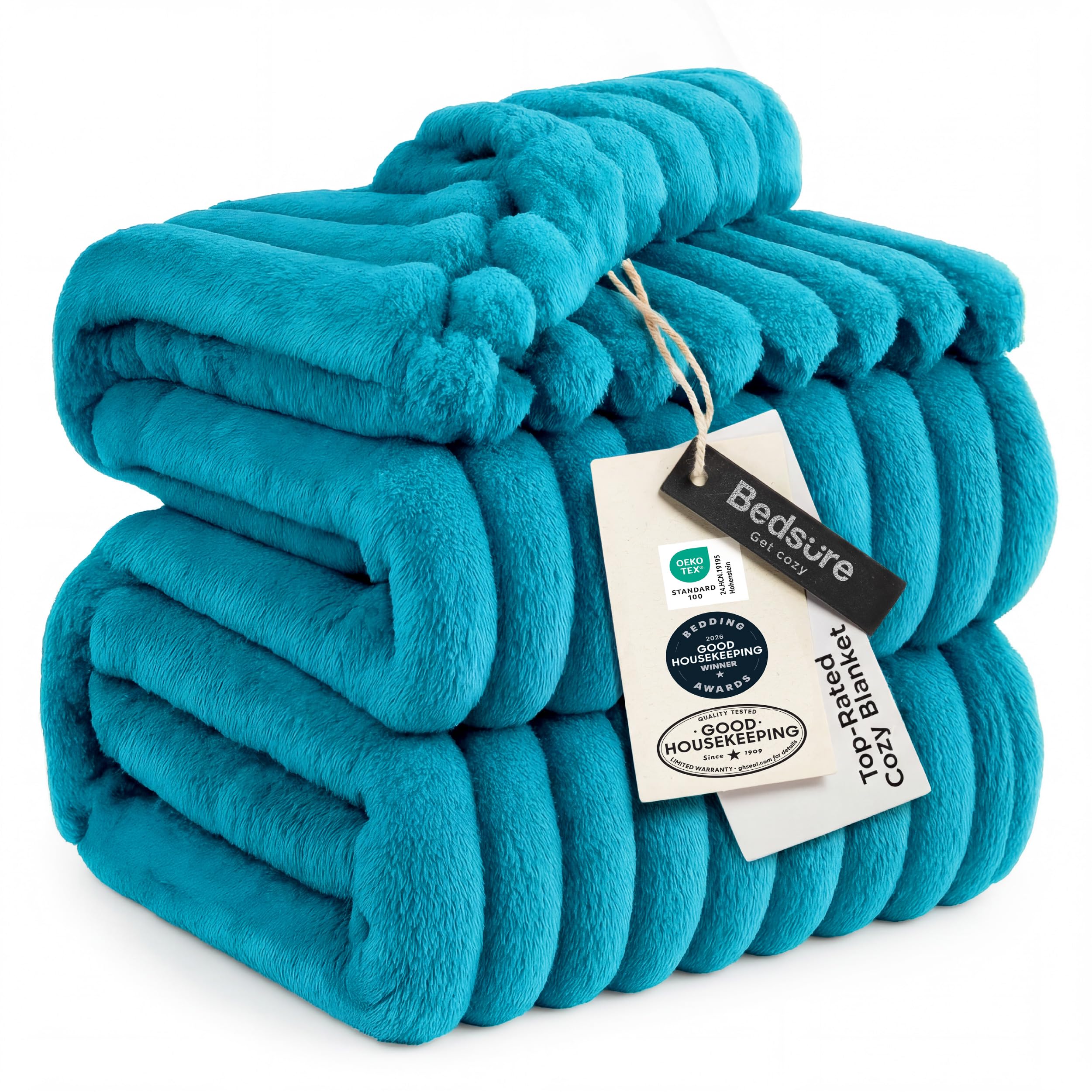 Bedsure GentleSoft King Size Blanket for Bed - Cozy Soft Blankets for Women, Cute Large Bedding Fleece Throws for Girls, Off White, 108x90 Inches