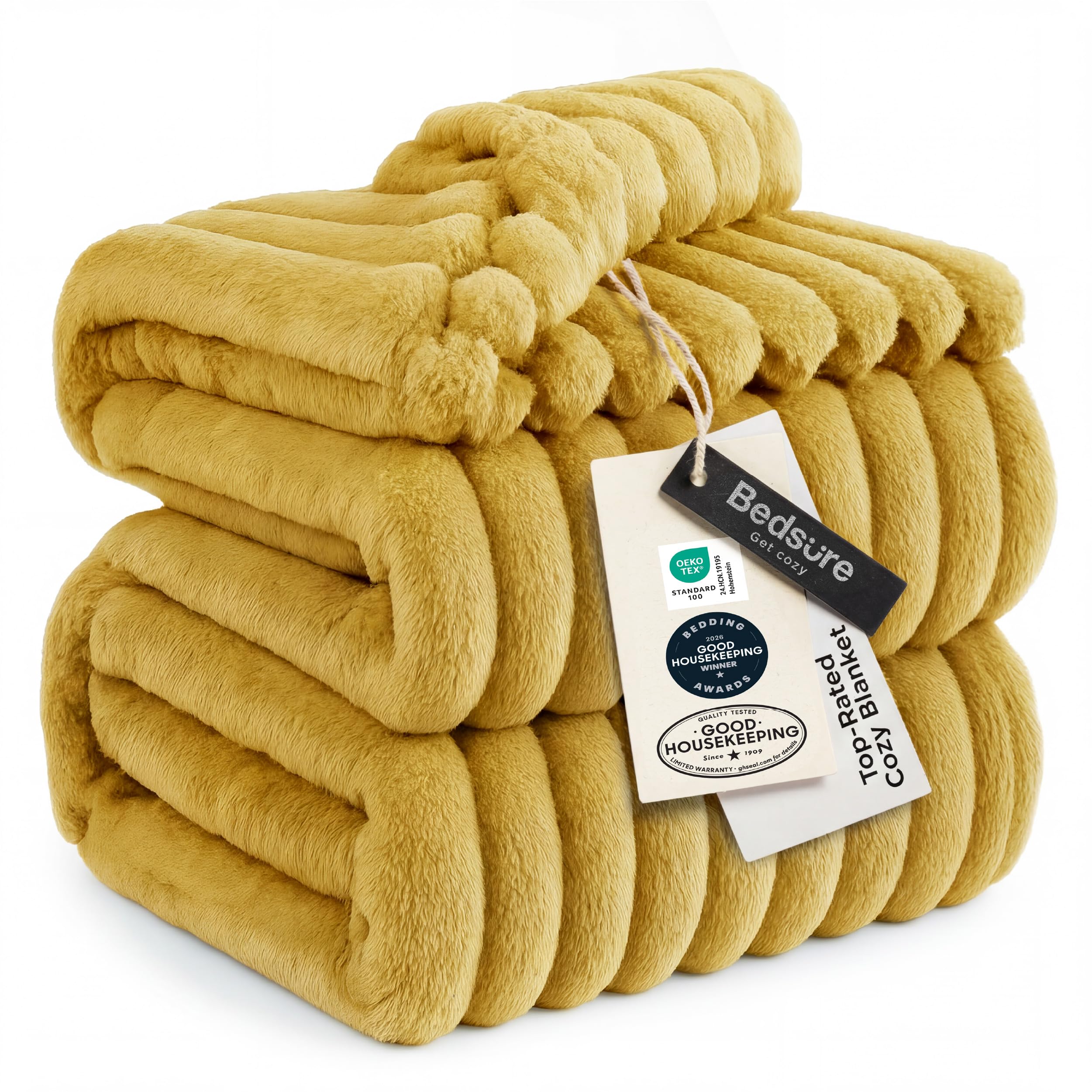 Bedsure GentleSoft King Size Blanket for Bed - Cozy Soft Blankets for Women, Cute Large Bedding Fleece Throws for Girls, Off White, 108x90 Inches