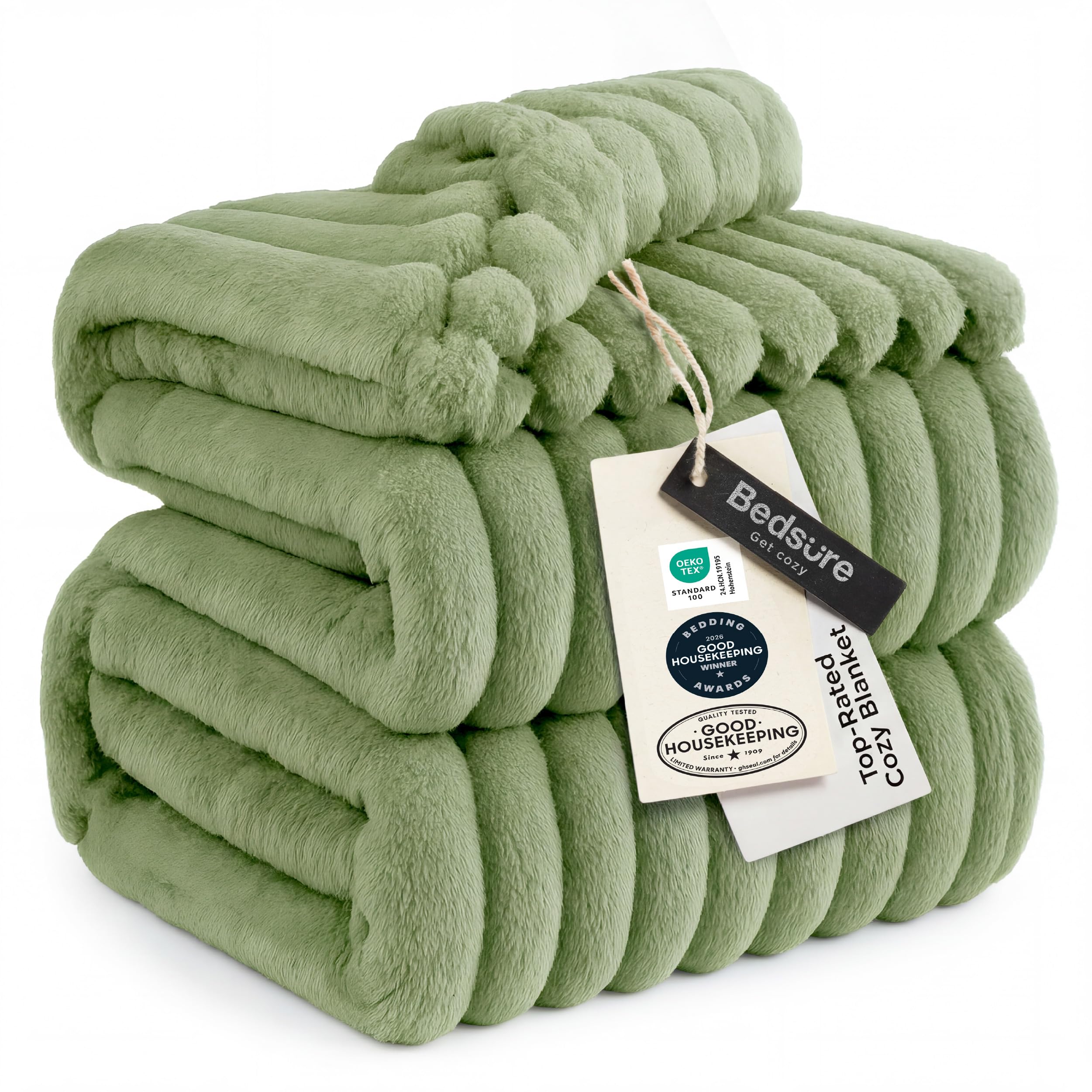 Bedsure GentleSoft King Size Blanket for Bed - Cozy Soft Blankets for Women, Cute Large Bedding Fleece Throws for Girls, Off White, 108x90 Inches
