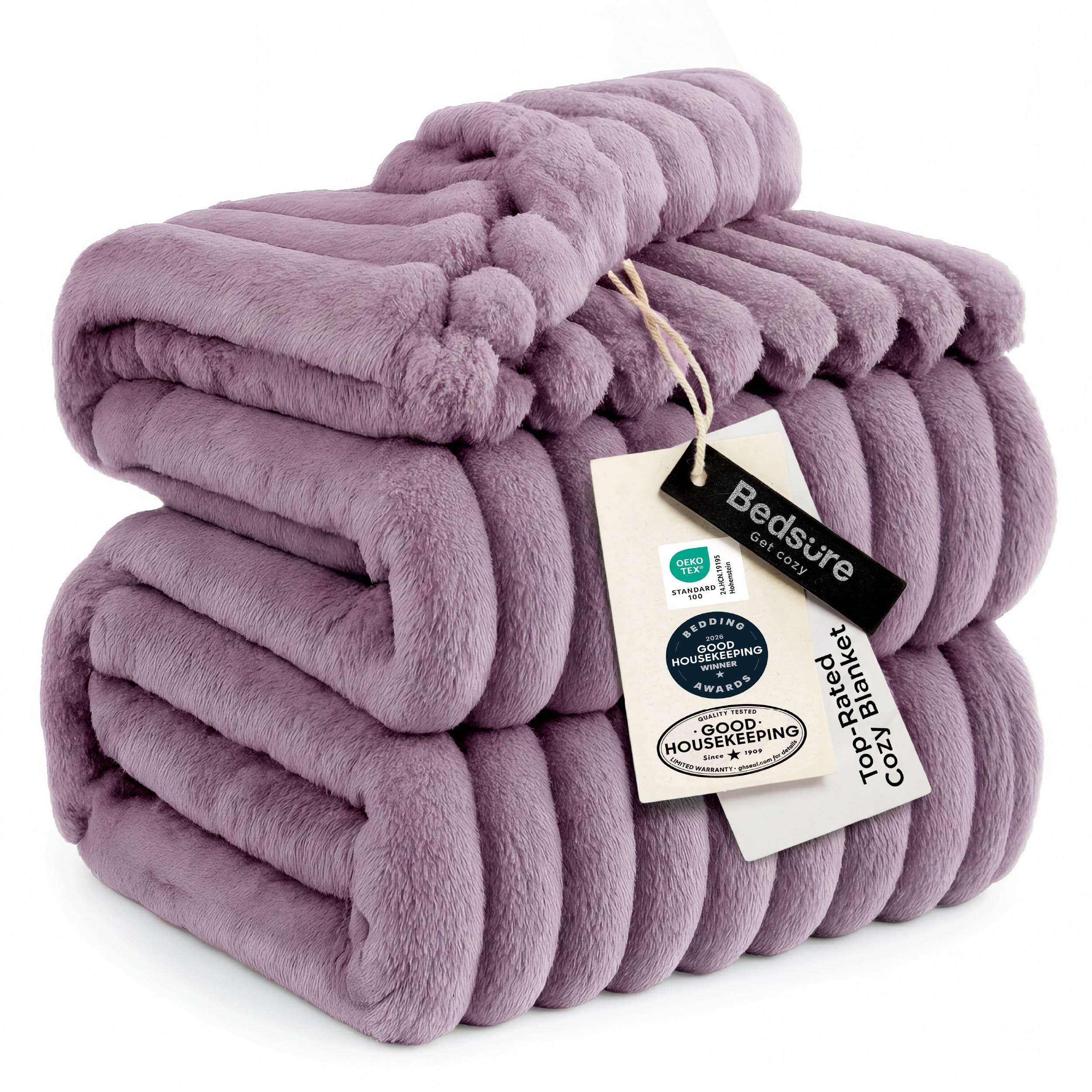 Bedsure GentleSoft King Size Blanket for Bed - Cozy Soft Blankets for Women, Cute Large Bedding Fleece Throws for Girls, Off White, 108x90 Inches