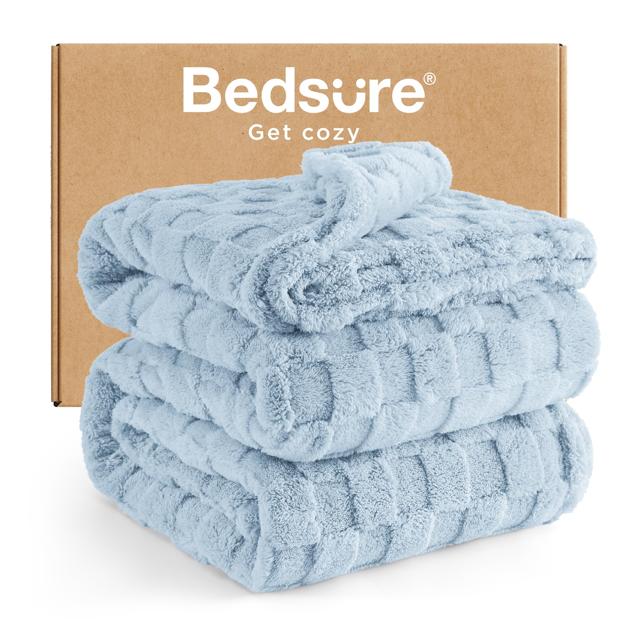 Bedsure GentleSoft Sage Green Throw Blanket for Couch - Checkered Cute Fleece Blankets, Soft Cozy Summer Throw for Bedroom Home Decor Gifts for Mom Girls, Green, 50x60 Inches