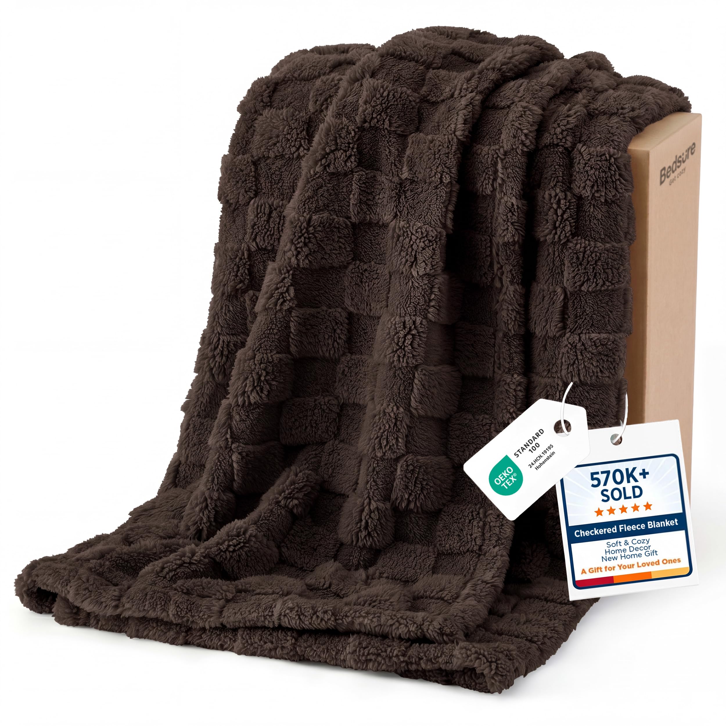 Bedsure GentleSoft Sage Green Throw Blanket for Couch - Checkered Cute Fleece Blankets, Soft Cozy Summer Throw for Bedroom Home Decor Gifts for Mom Girls, Green, 50x60 Inches