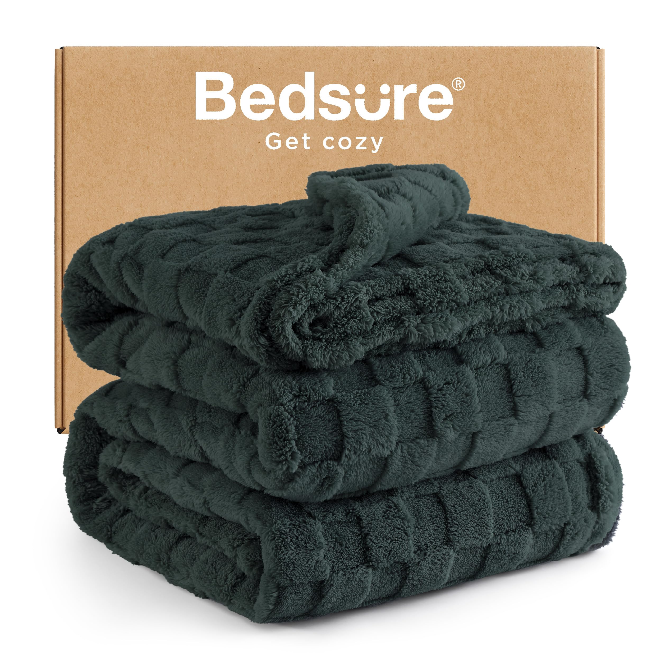Bedsure GentleSoft Sage Green Throw Blanket for Couch - Checkered Cute Fleece Blankets, Soft Cozy Summer Throw for Bedroom Home Decor Gifts for Mom Girls, Green, 50x60 Inches