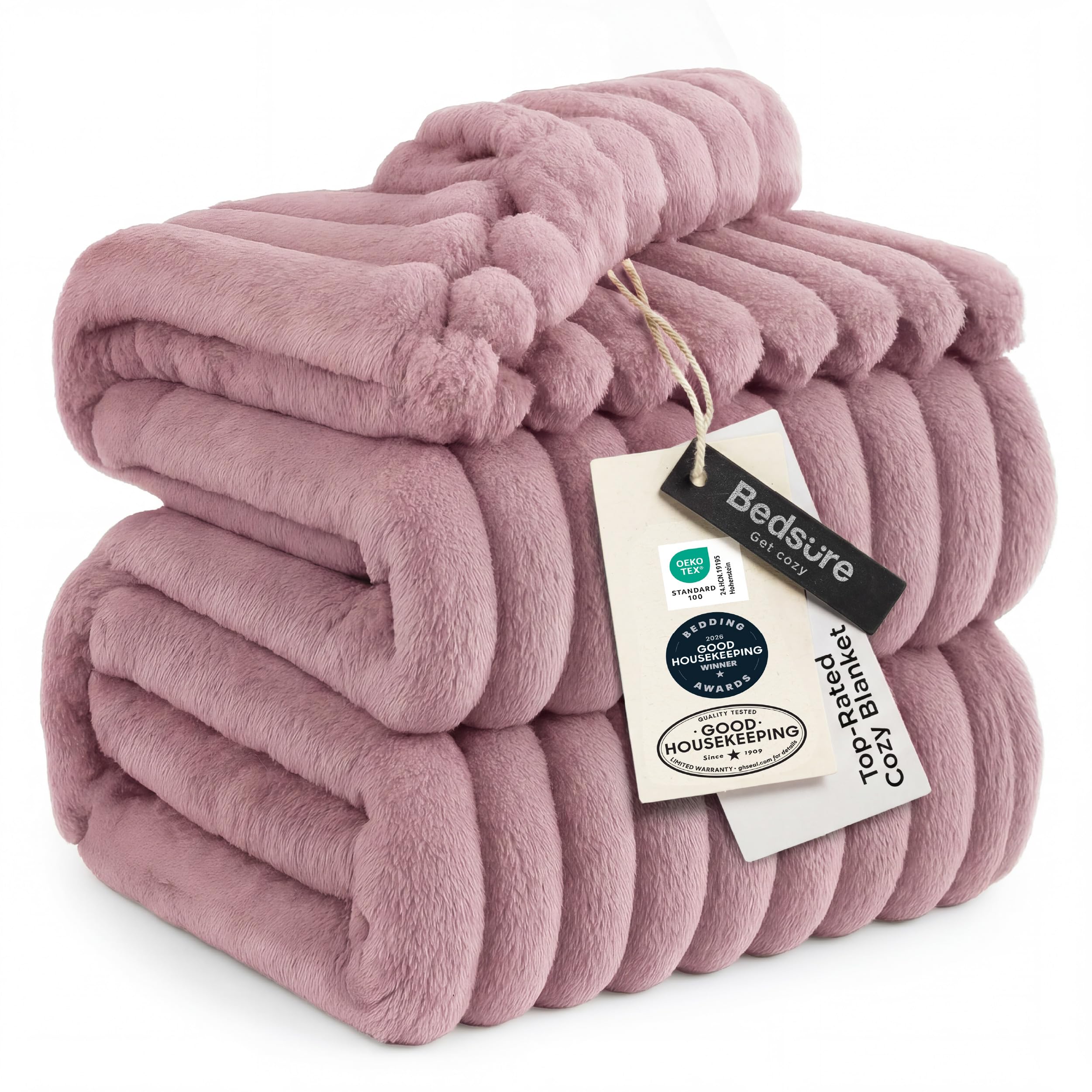 Bedsure GentleSoft King Size Blanket for Bed - Cozy Soft Blankets for Women, Cute Large Bedding Fleece Throws for Girls, Off White, 108x90 Inches