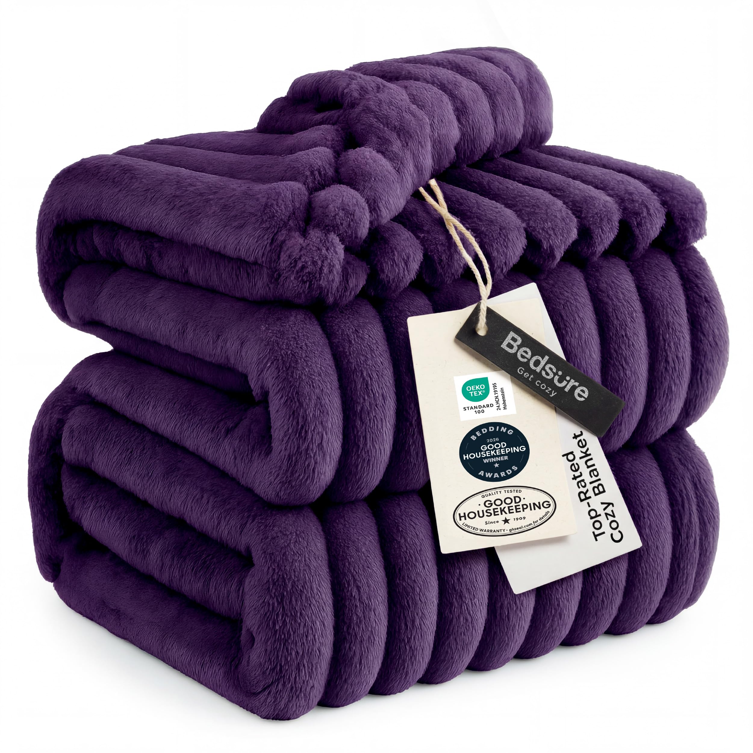 Bedsure GentleSoft King Size Blanket for Bed - Cozy Soft Blankets for Women, Cute Large Bedding Fleece Throws for Girls, Off White, 108x90 Inches