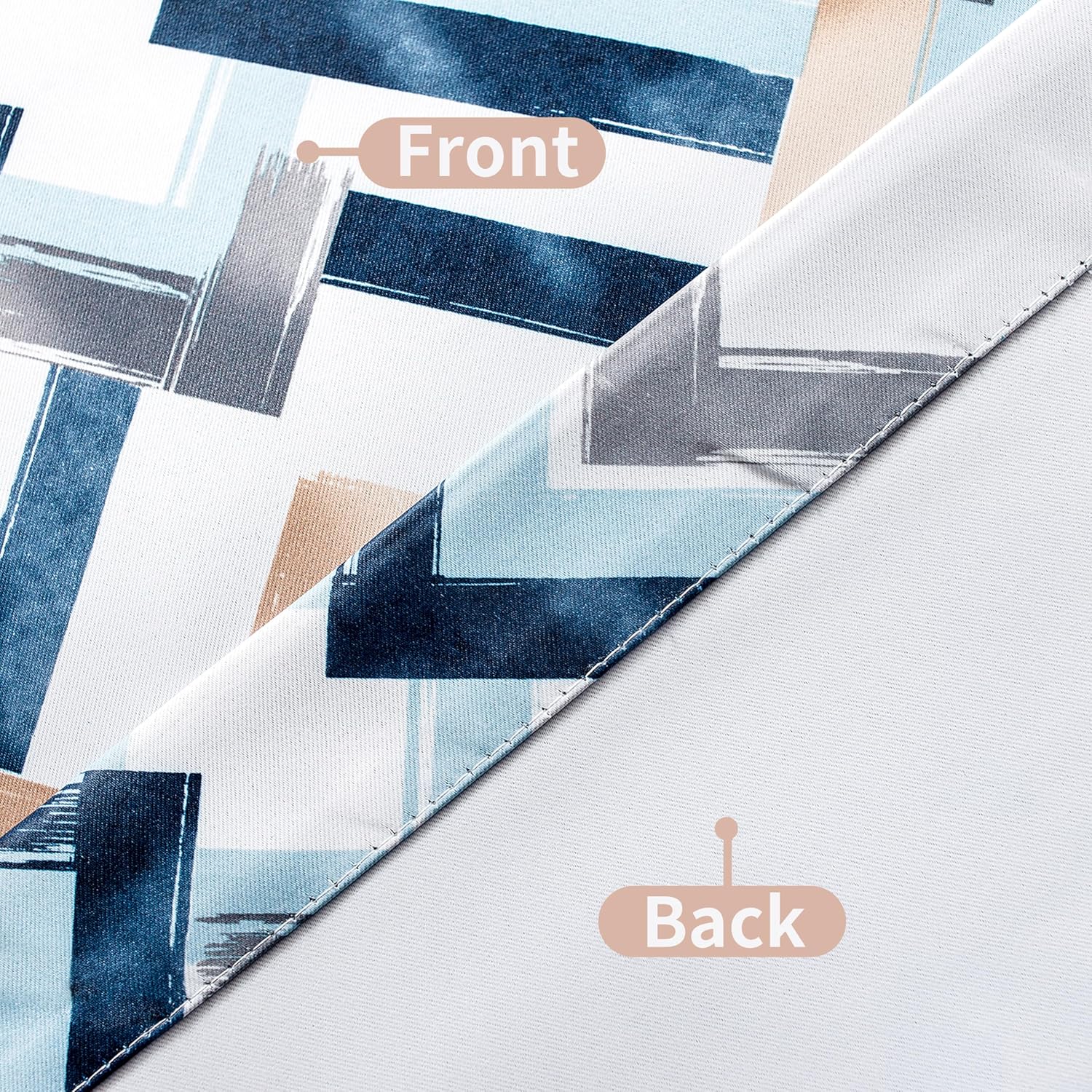 DriftAway Diamond Trellis Watercolor Geometric Checker Plaid Pattern Blackout Thermal Insulated Energy Saving Window Curtain Valance Rod Pocket Single 52 Inch by 18 Inch Plus 2 Inch Header Navy